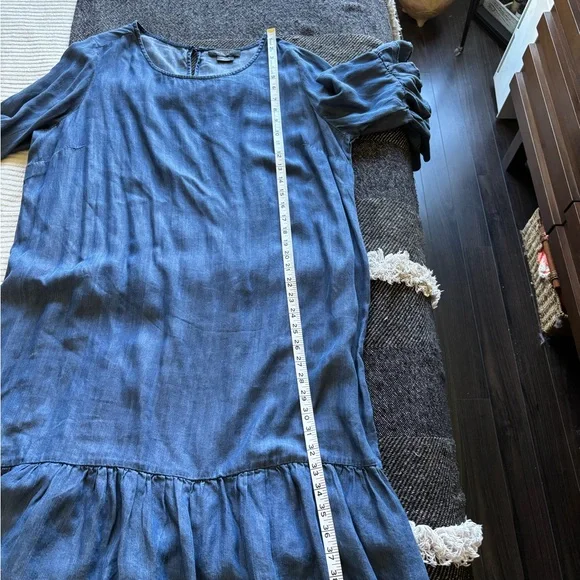 Blue Ruffle Sleeve Dress - Picture 2 of 7